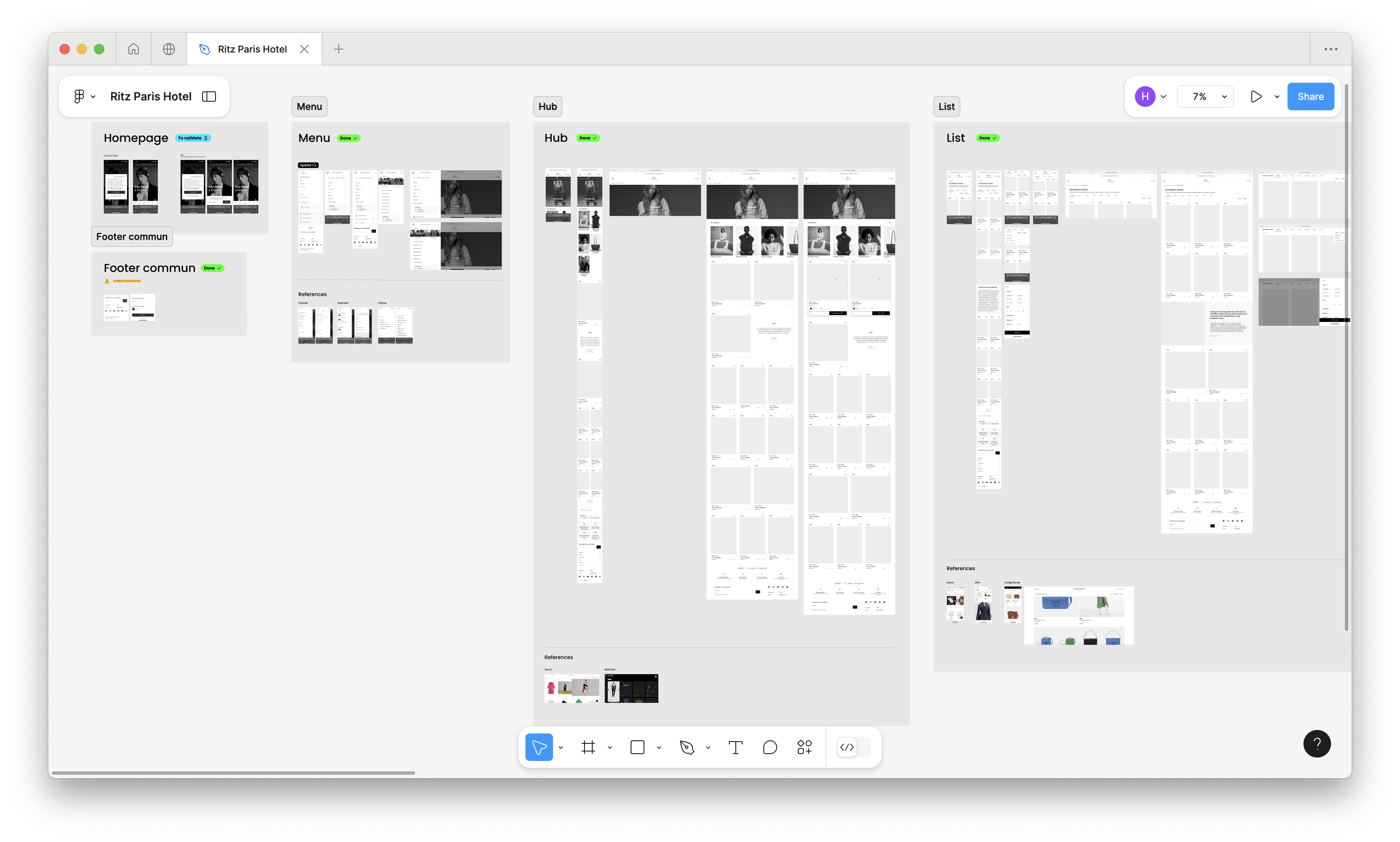 Wireframes of every use cases on mobile and desktop.